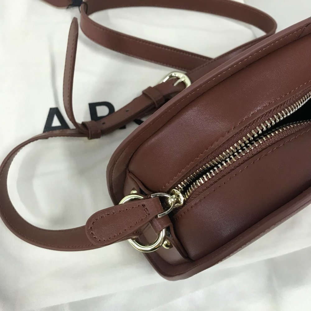 A.P.C. Red Brown Half Moon Shoulder Bag - Picture 5 of 5